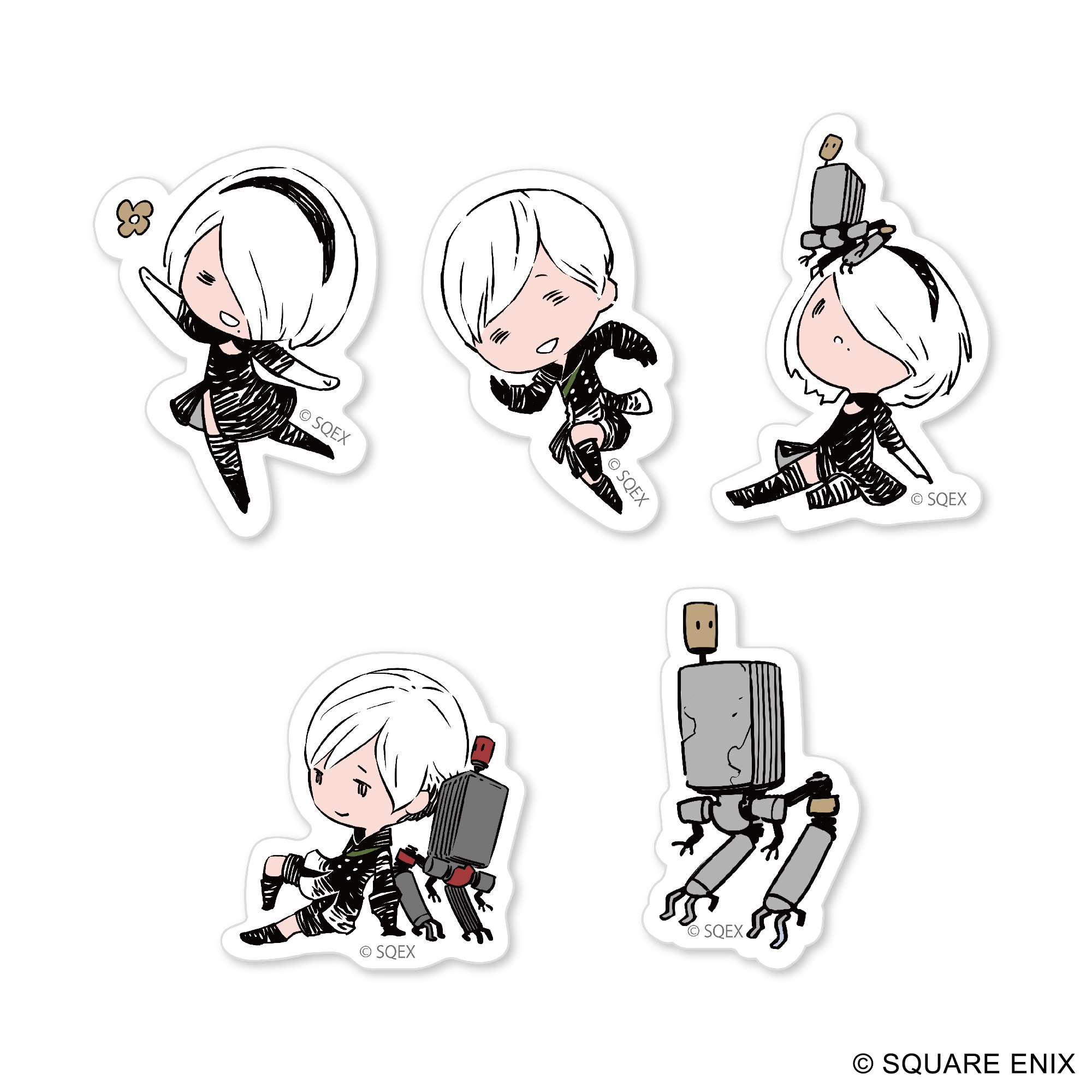 NieR:Automata_ステッカーセット ミニキャラ
