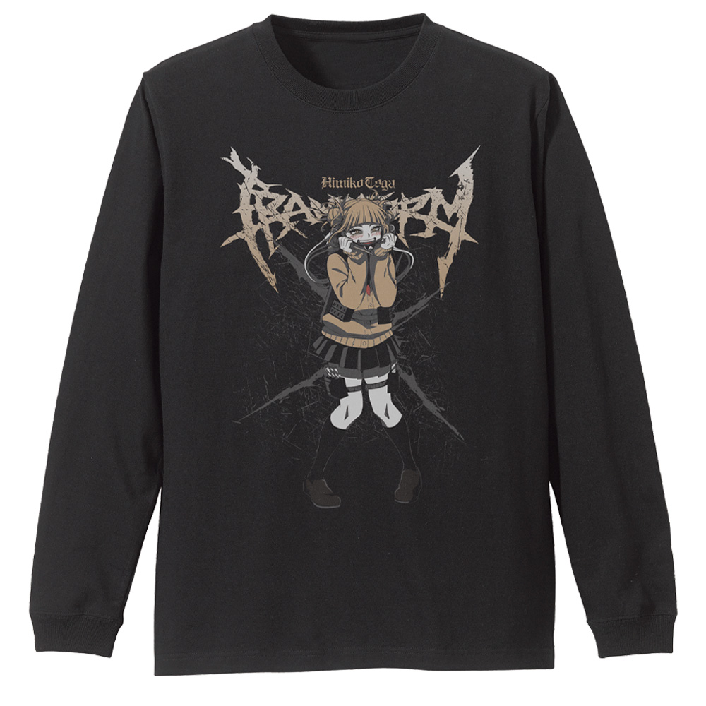 僕のヒーローアカデミア_XLサイズ_トガヒミコ 袖リブロングスリーブTシャツ/BLACK