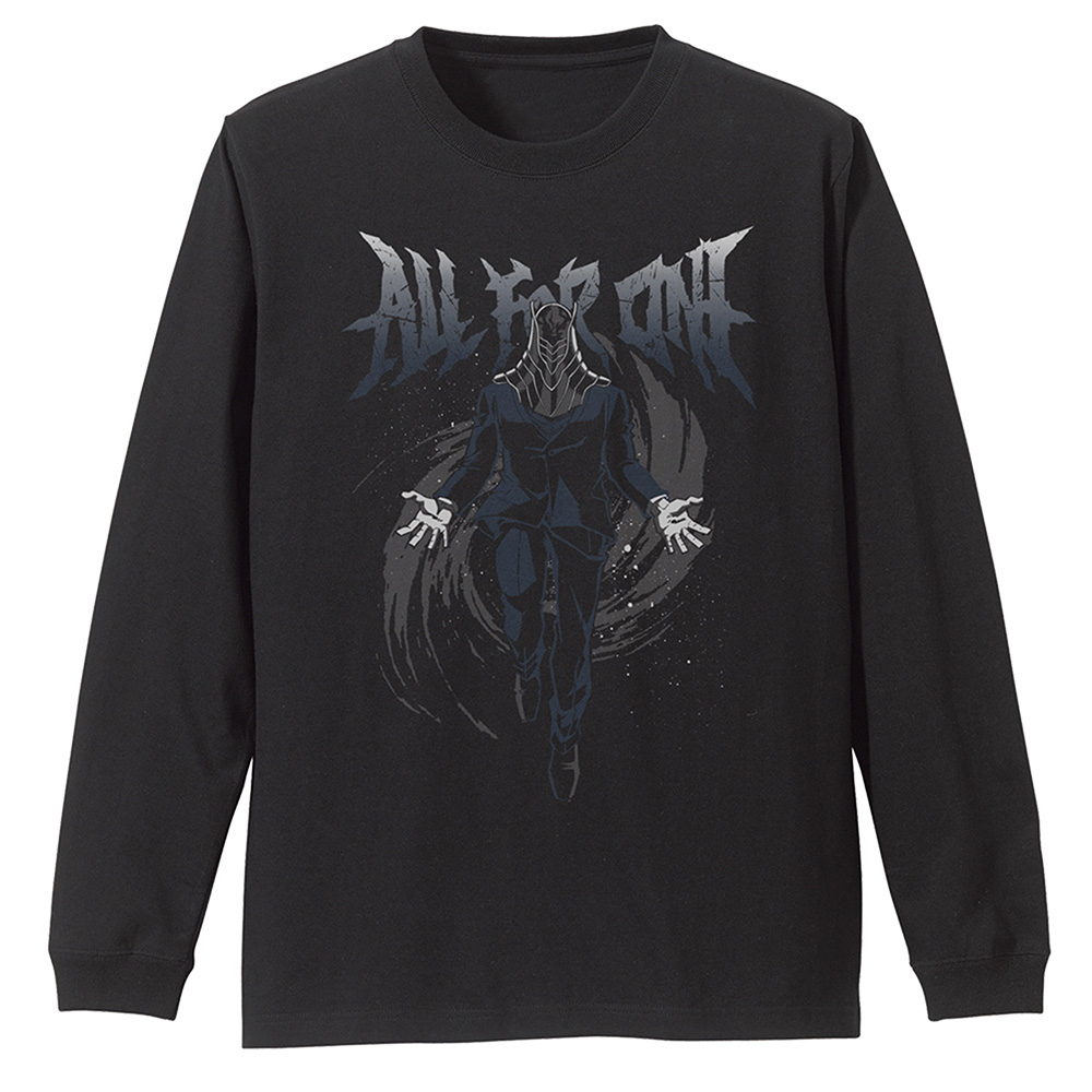 僕のヒーローアカデミア_Mサイズ_オール・フォー・ワン 袖リブロングスリーブTシャツ/BLACK