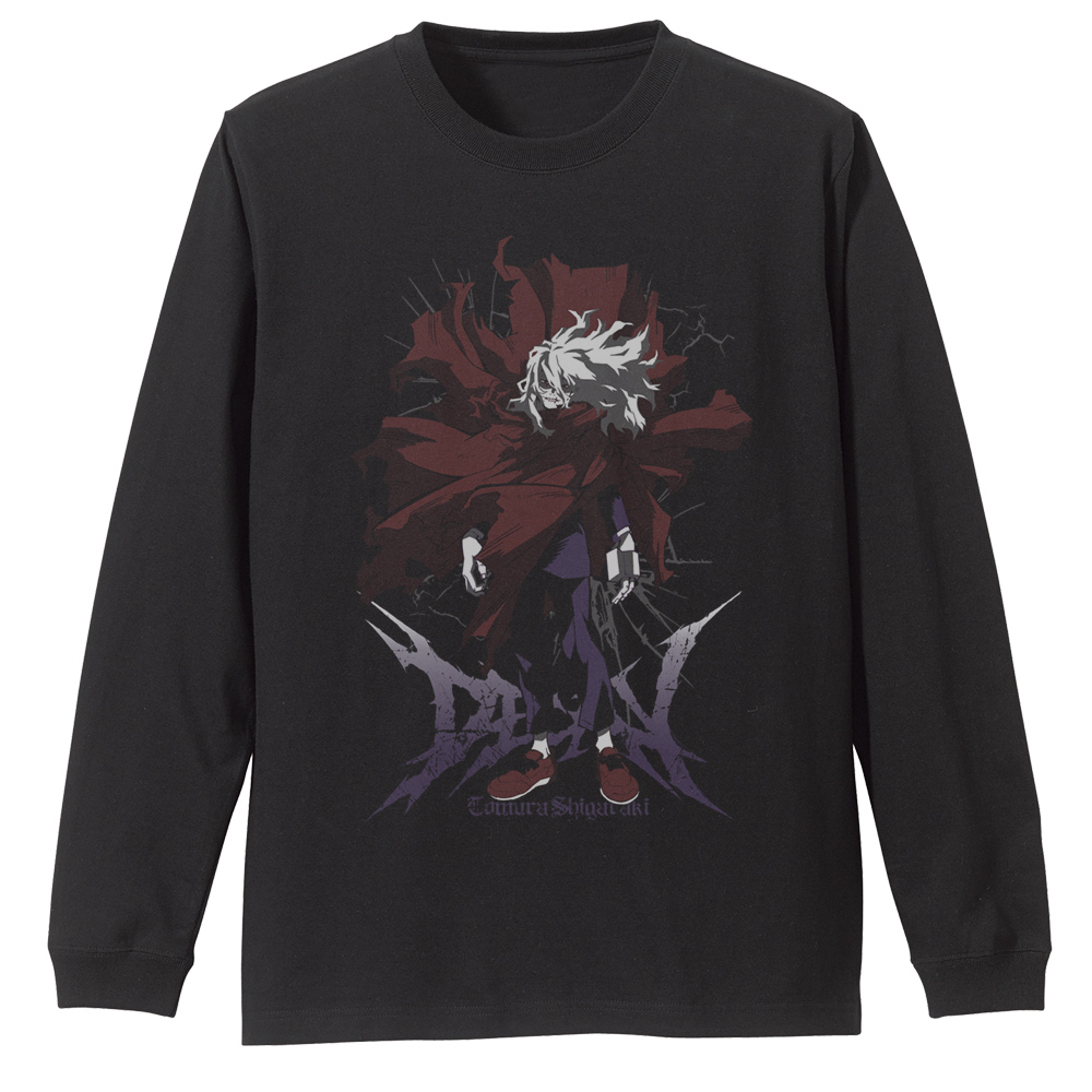 僕のヒーローアカデミア_Mサイズ_死柄木弔 袖リブロングスリーブTシャツ/BLACK