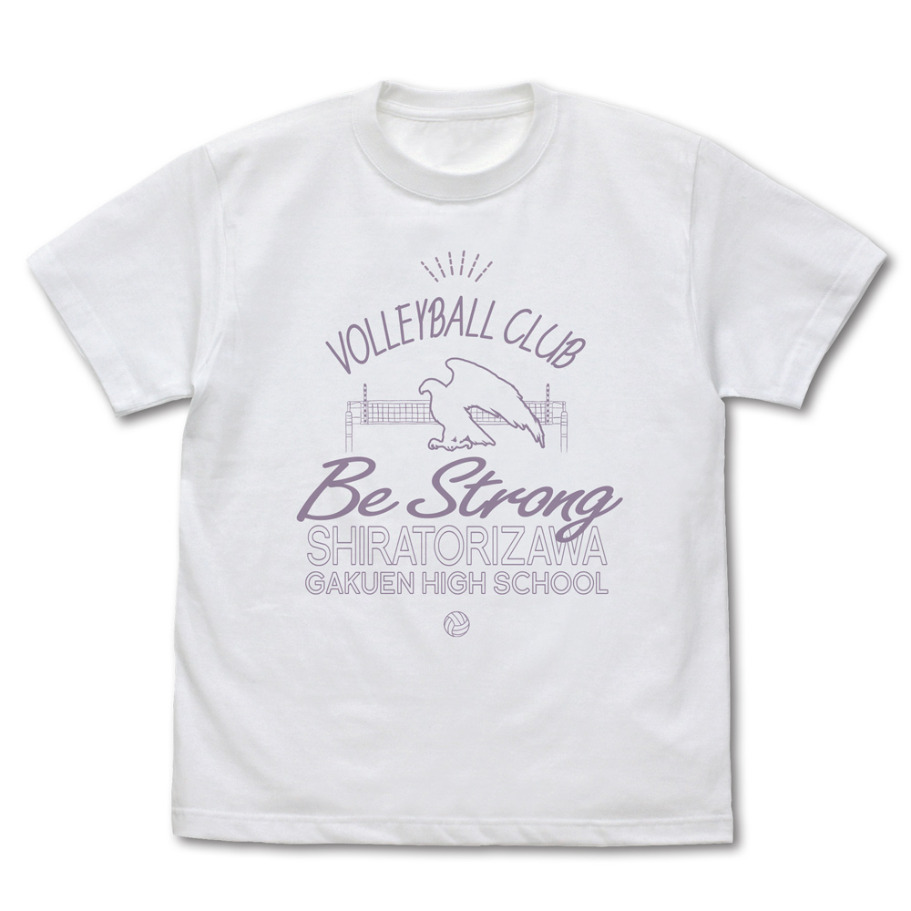 ハイキュー!!_Lサイズ_白鳥沢学園高校バレーボール部 アイコンマークカレッジ Tシャツ/WHITE