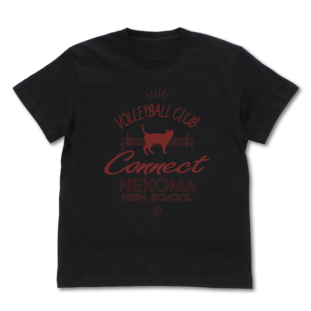 ハイキュー!!_Mサイズ_音駒高校バレーボール部 アイコンマークカレッジ Tシャツ/BLACK