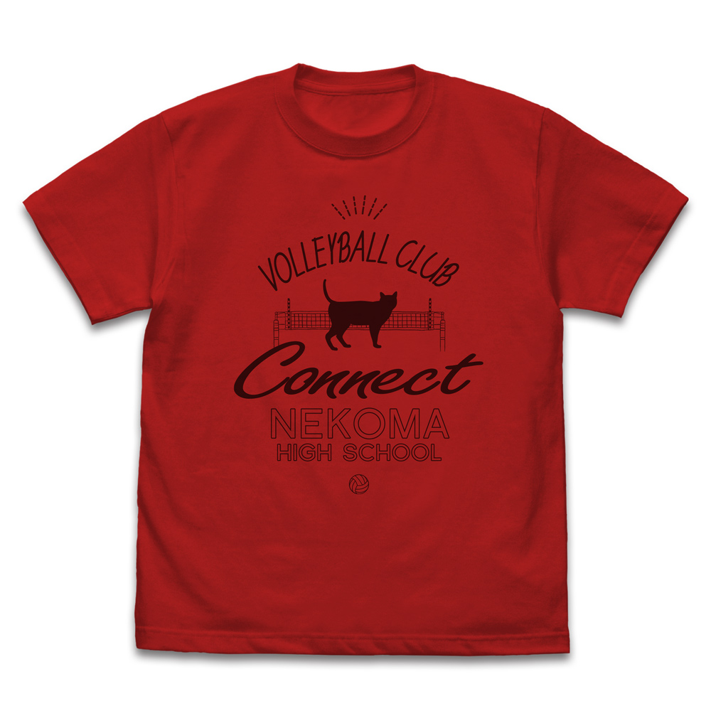 ハイキュー!!_XLサイズ_音駒高校バレーボール部 アイコンマークカレッジ Tシャツ/RED