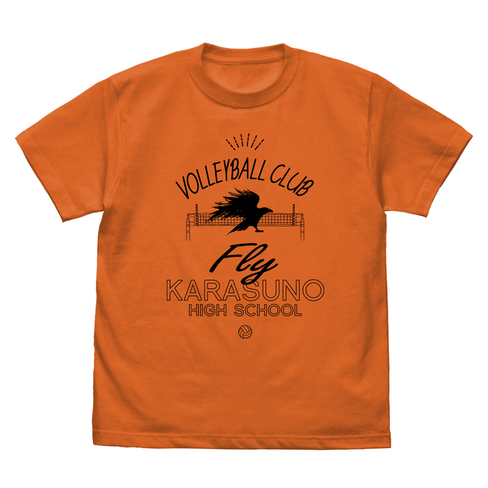 ハイキュー!!_Lサイズ_烏野高校排球部 アイコンマークカレッジ Tシャツ/CALIFORNIA ORANGE
