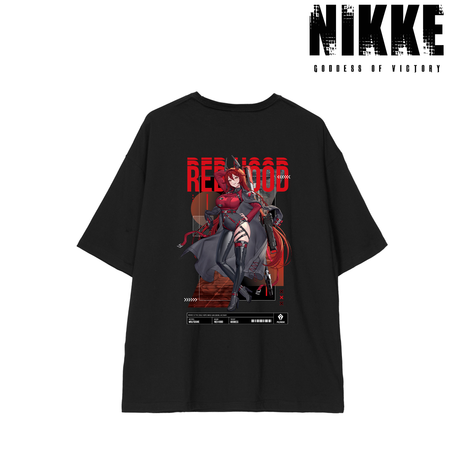 勝利の女神：NIKKE_(サイズ/XL)_LOVECACAOさんイラスト レッドフード タクティカルファッションver. BIGシルエットTシャツユニセックス