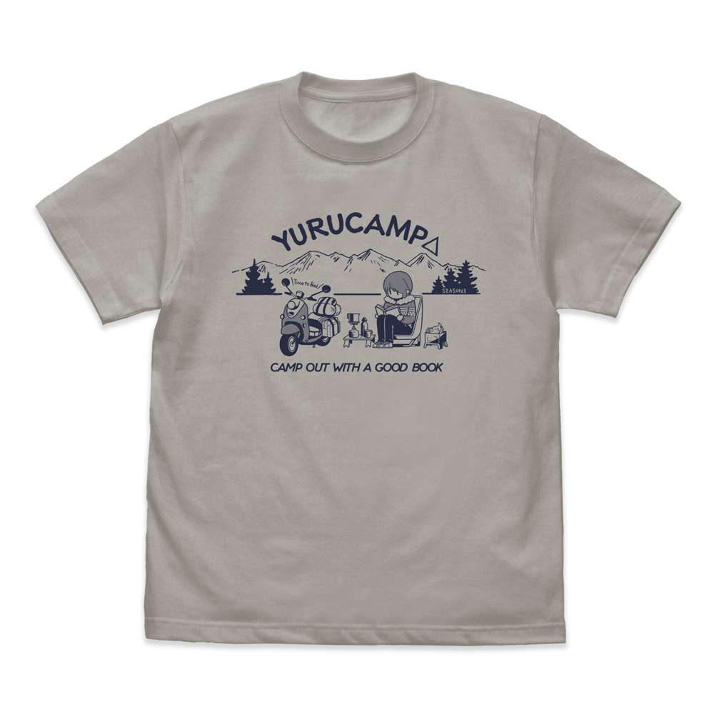 ゆるキャン△ SEASON3_Mサイズ_本を読む志摩リン Tシャツ/LIGHT GRAY