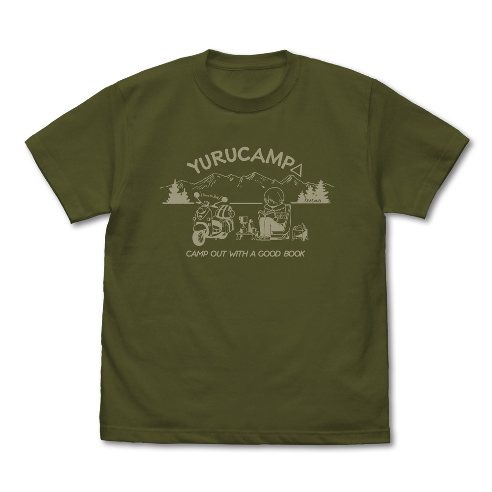 ゆるキャン△ SEASON3_Lサイズ_本を読む志摩リン Tシャツ/MOSS