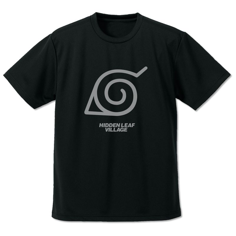 NARUTO -ナルト- 疾風伝_Lサイズ_木ノ葉隠れの里 ドライTシャツ/BLACK