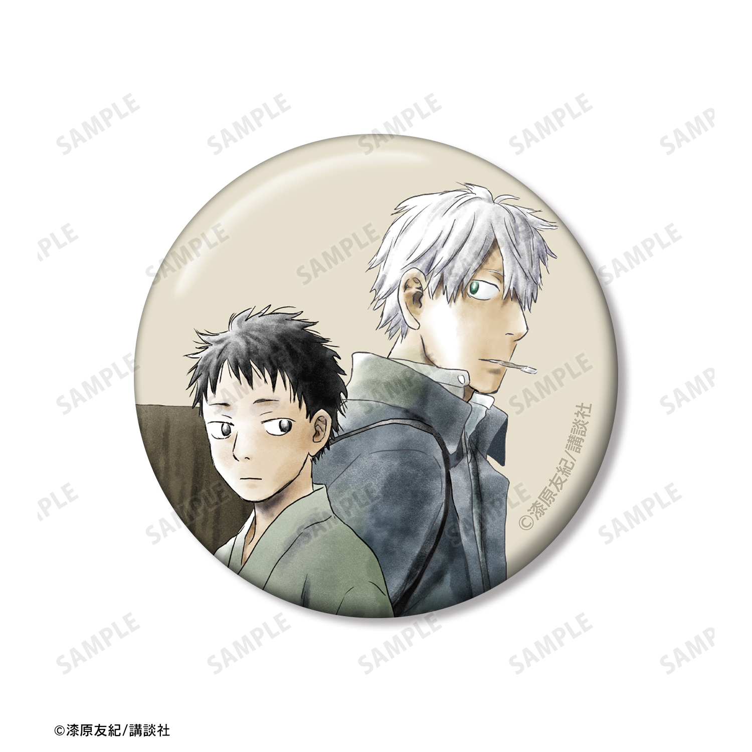 蟲師_漆原友紀先生 描き下ろし ギンコ 過去と現在ver. 缶バッジ3