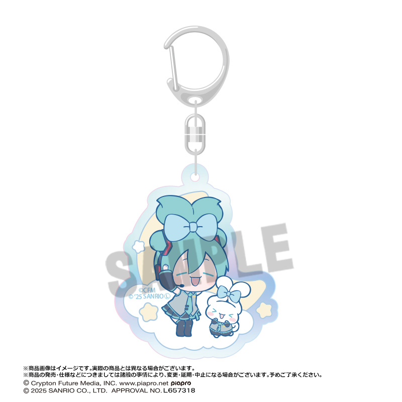 初音ミク×シナモロール_オーロラアクリルキーホルダー B