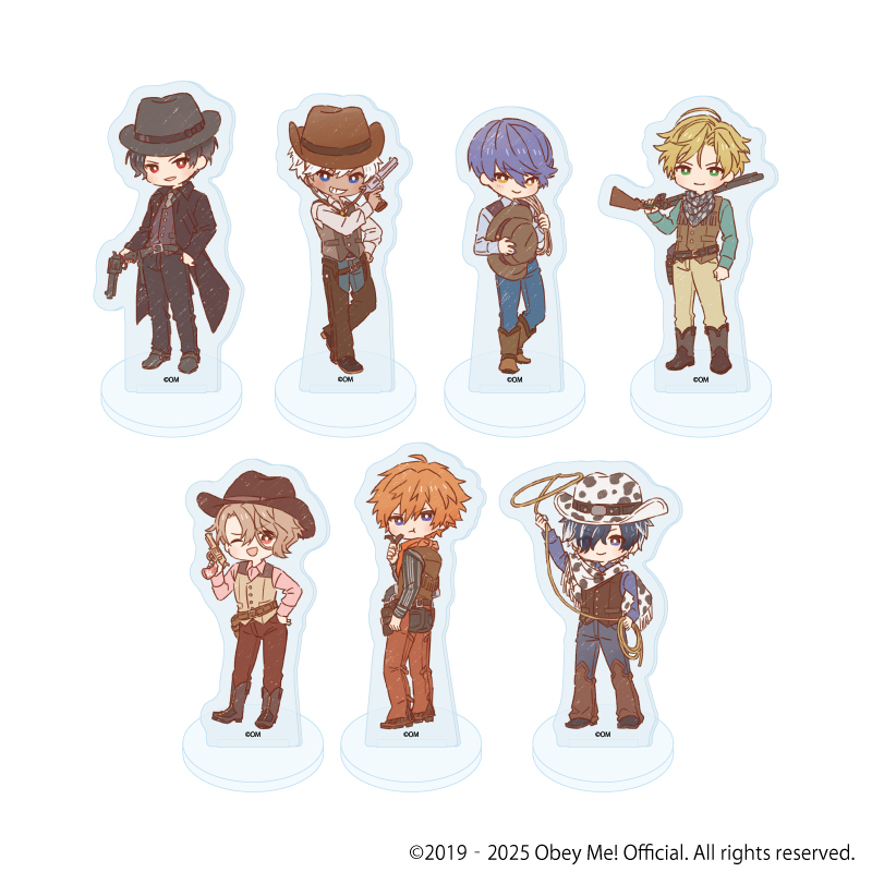 Obey Me! Nightbringer_アクリルぷちスタンド13/カウボーイver. BOX(全7種)(レトロアートイラスト)【コンプリートBOX/7個入り】
