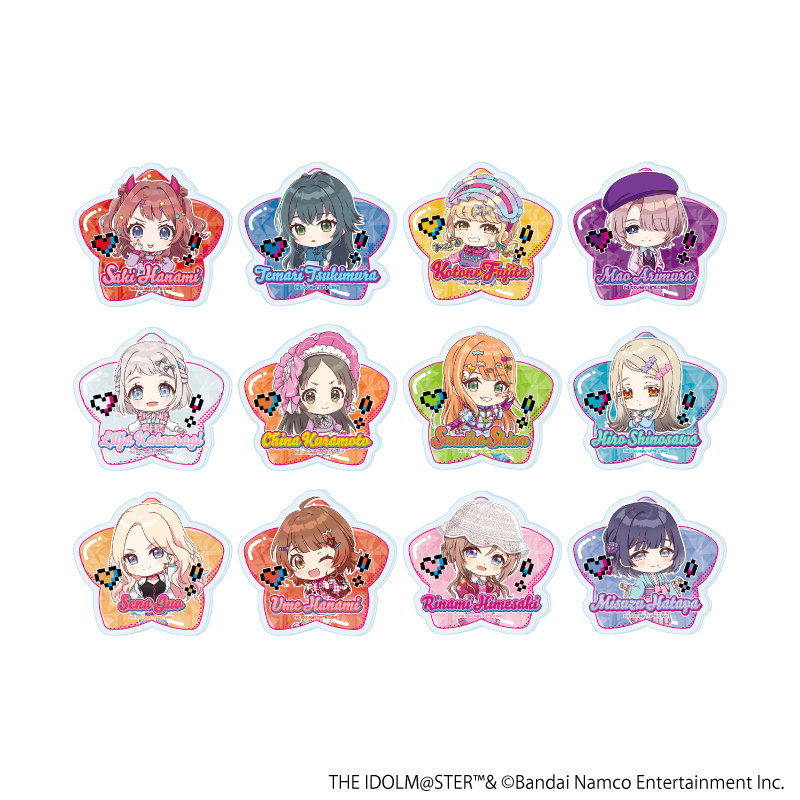 学園アイドルマスター_アクリルプレートバッジ01/原宿系ver. BOX(全12種)(ミニキャライラスト)【コンプリートBOX/12個入り】
