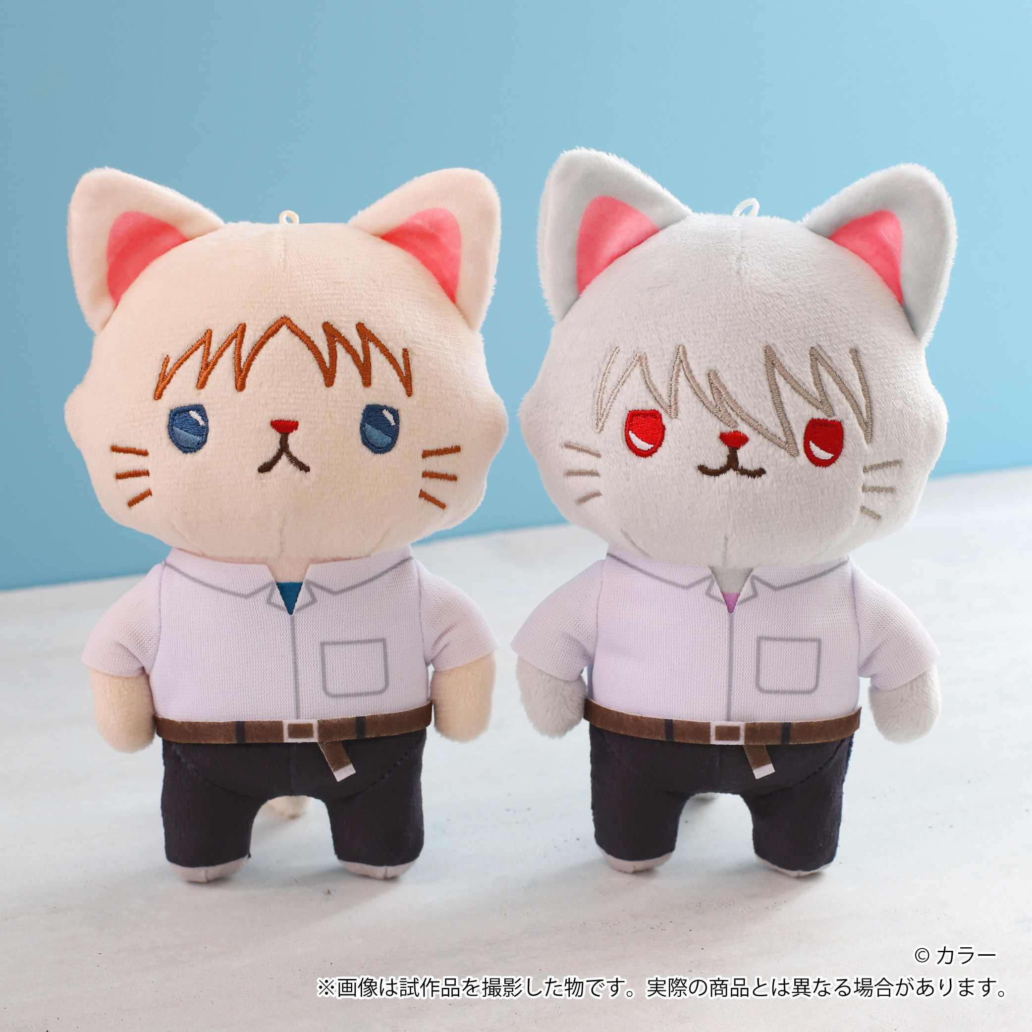 かおもじネコ　ぬいぐるみ　マスコット　キーホルダー　エヴァンゲリオン　渚カヲル風 ヱヴァンゲリヲン新劇場版_withCATアイマスク付きぬいぐるみ