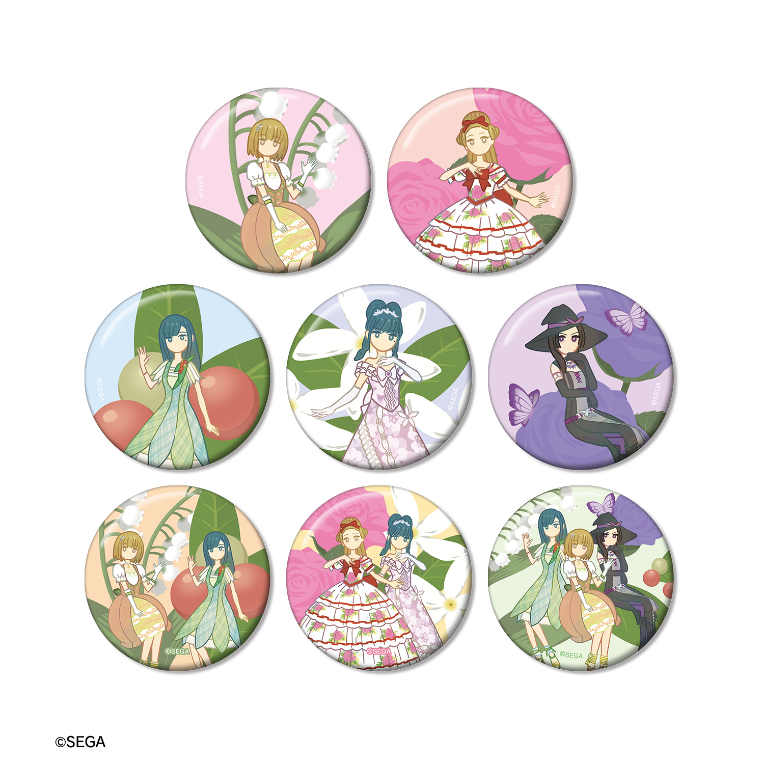 オシャレ魔女 ラブ and ベリー_トレーディング Botania 缶バッジ(単位/BOX)【コンプリートBOX/8パック入り】(事後販売商品)