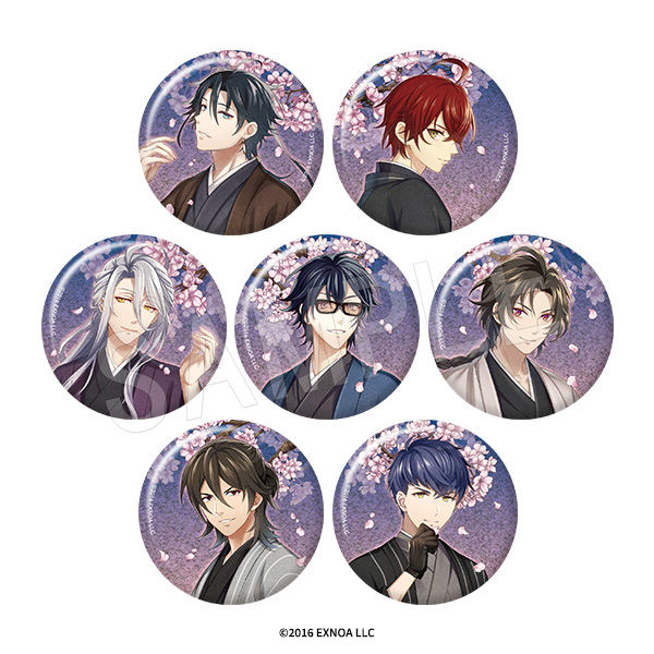 文豪とアルケミスト_トレーディンググリッター缶バッジ 観桜Ver.【袋／7個入り】
