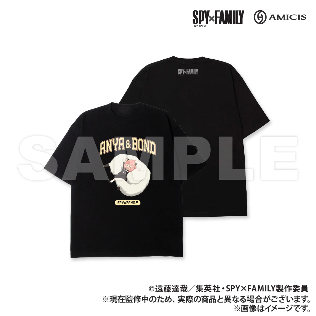SPY×FAMILY｜AMICIS お昼寝 Tシャツ 刺繍入り Black XLサイズ