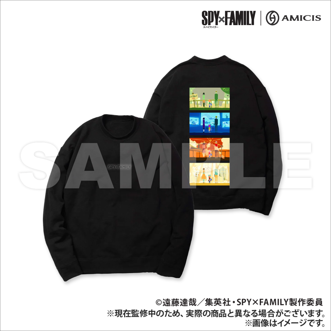 SPY×FAMILY｜AMICIS  家族の日常 刺繍入りスウェット Black Sサイズ