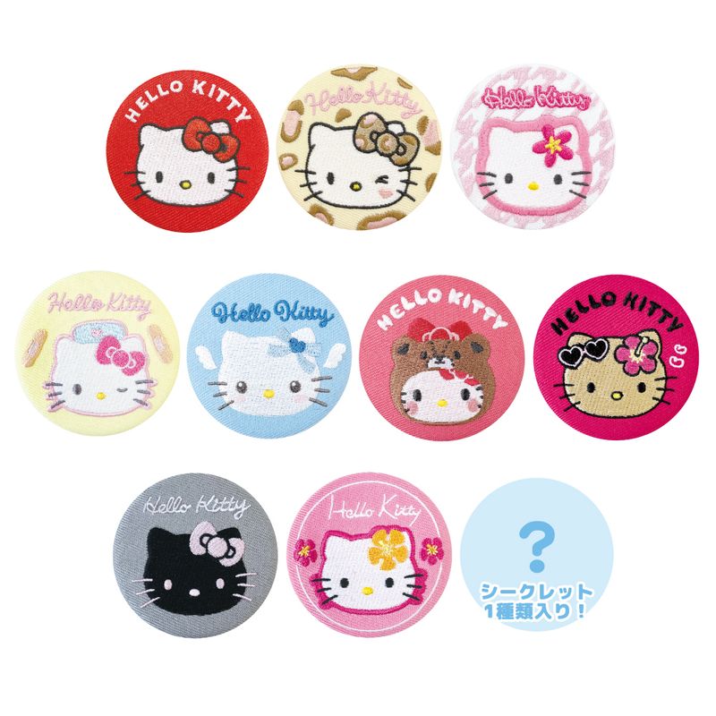 キティちゃん　バッジ（バッチ）（バッヂ） サンリオキャラクターズ_シークレット刺繍缶バッジ ハローキティ【BOX