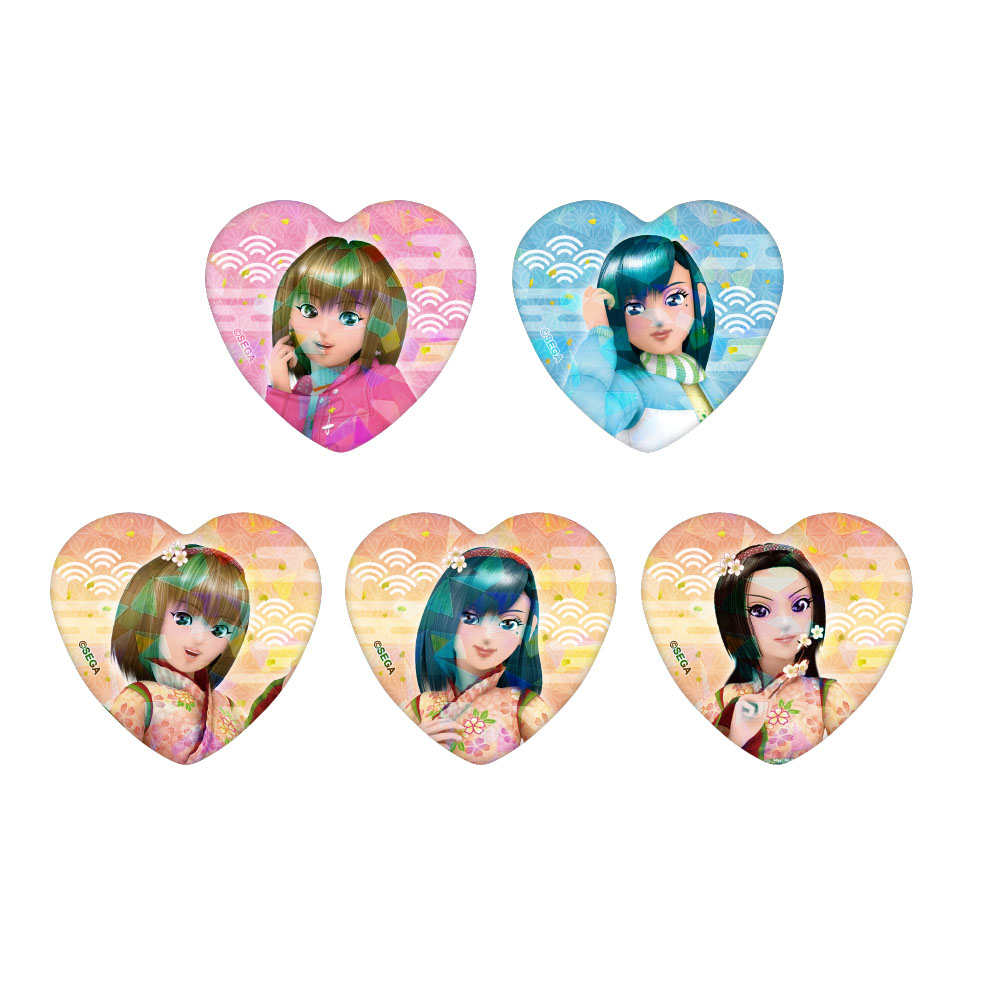 オシャレ魔女 ラブ and ベリー_ハート型ホロ缶バッジ(ランダム)　【BOX／5個入り】