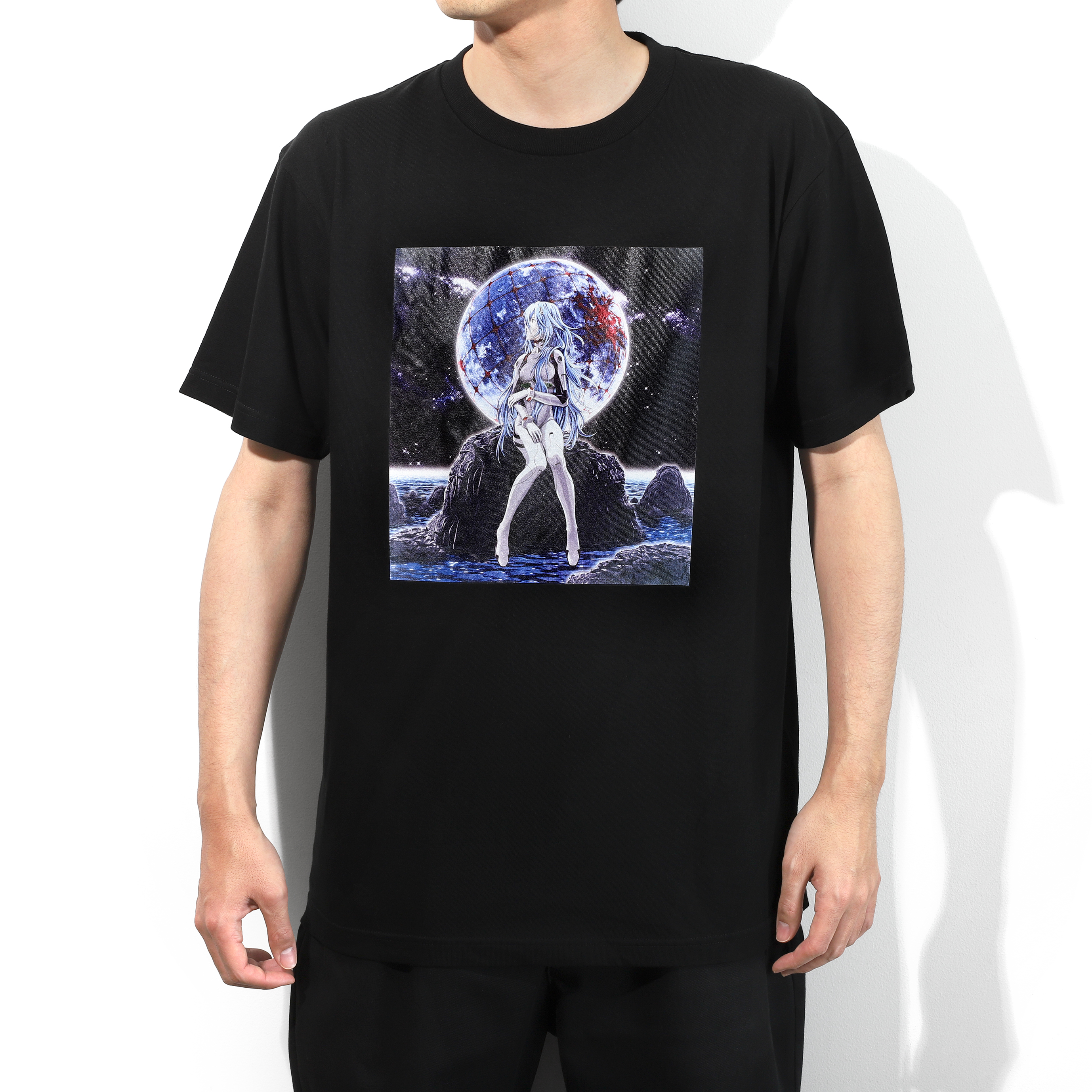 エヴァンゲリオン_フリーサイズ_Tシャツ／綾波レイ（ロングヘア）（黒）ぱちんこシン・エヴァンゲリオン