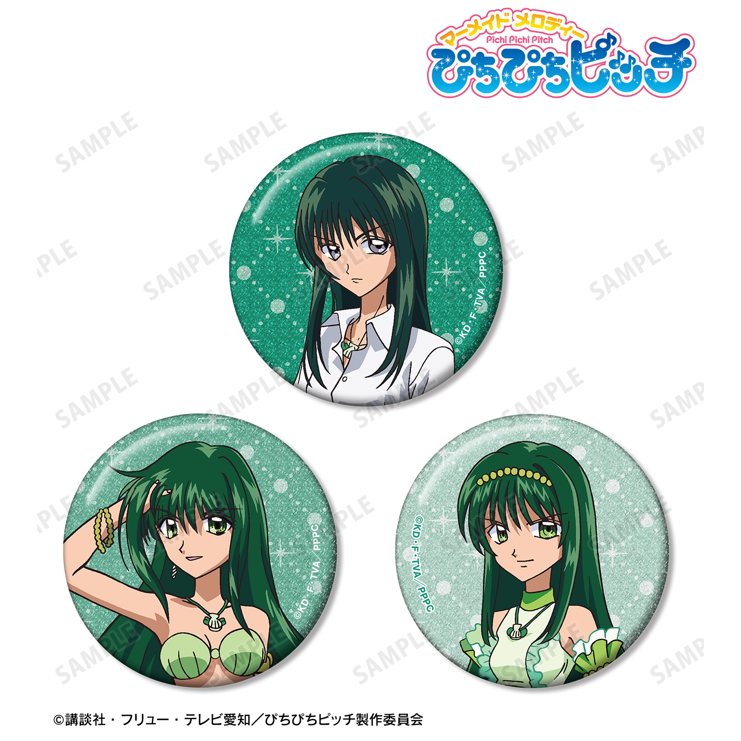 ぴちぴちピッチ_リナ グリッター缶バッジ 3個セット