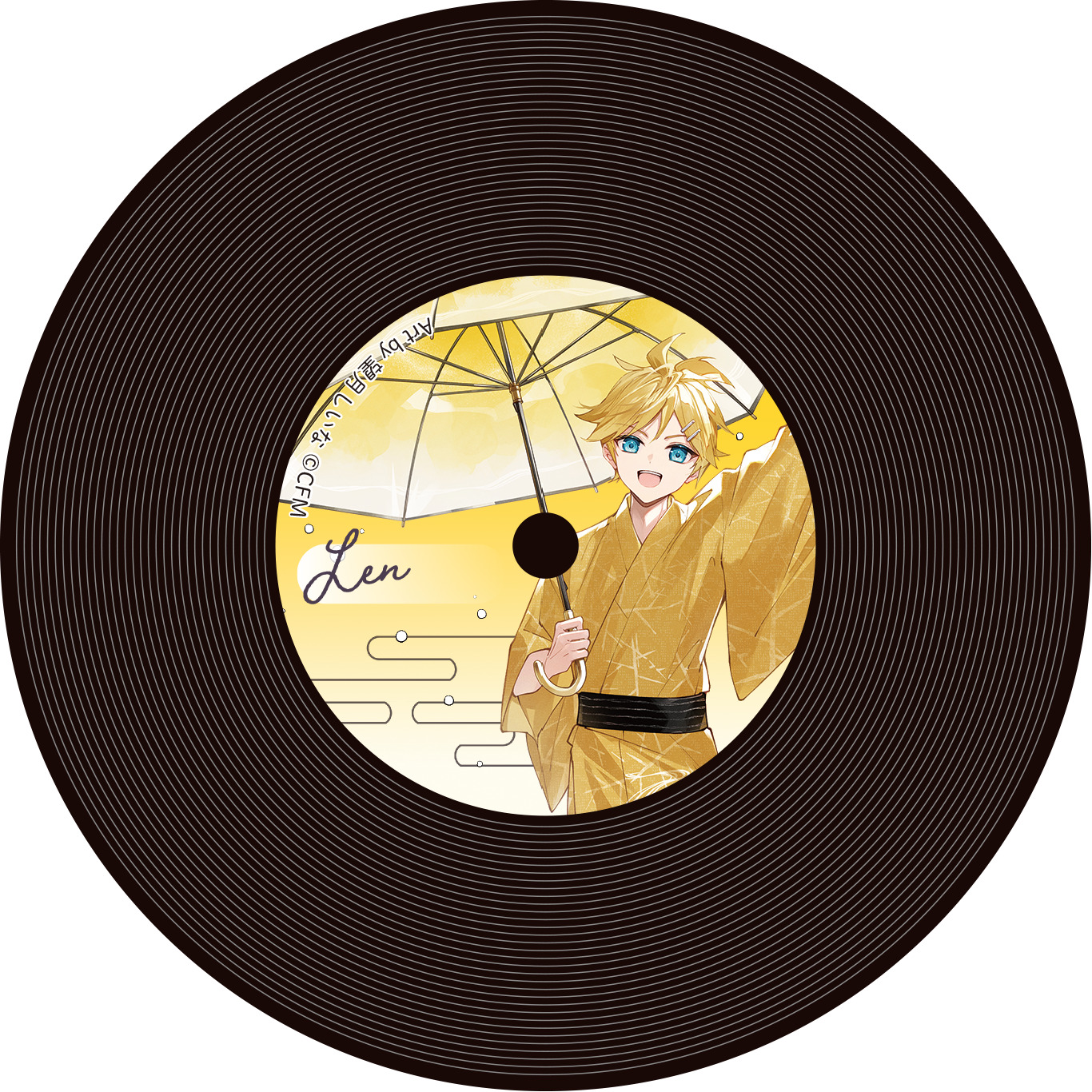 初音ミクシリーズ_レコード風コースター／鏡音レン