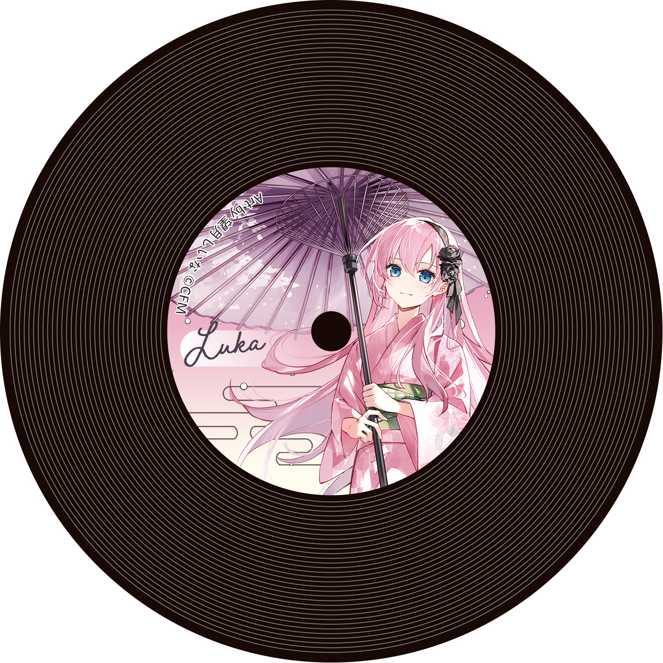 初音ミクシリーズ_レコード風コースター／巡音ルカ