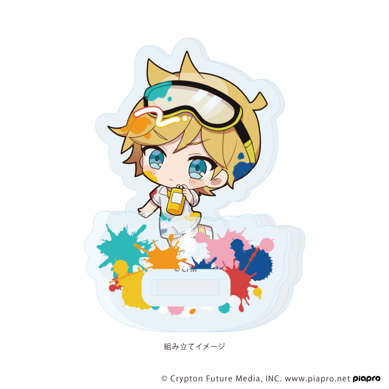 ピアプロキャラクターズ_ゆらゆらアクリルスタンド 03/鏡音レン ペンキver.(ミニキャライラスト)