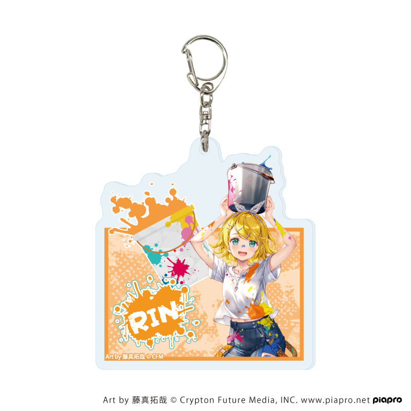 ピアプロキャラクターズ_アクリルキーホルダー 07/鏡音リン ペンキver.(描き起こしイラスト)