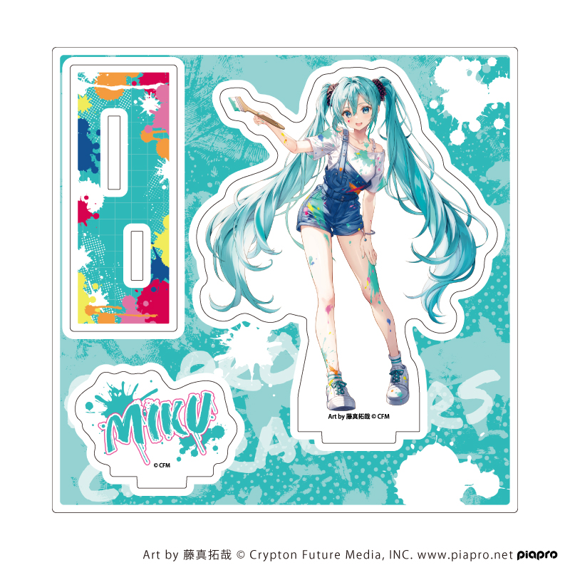 初音ミク ピアプロ アクスタ 缶バッジ ポストカード ペンキver セット ピアプロキャラクターズ_アクリルスタンドプレート 13/初音ミク