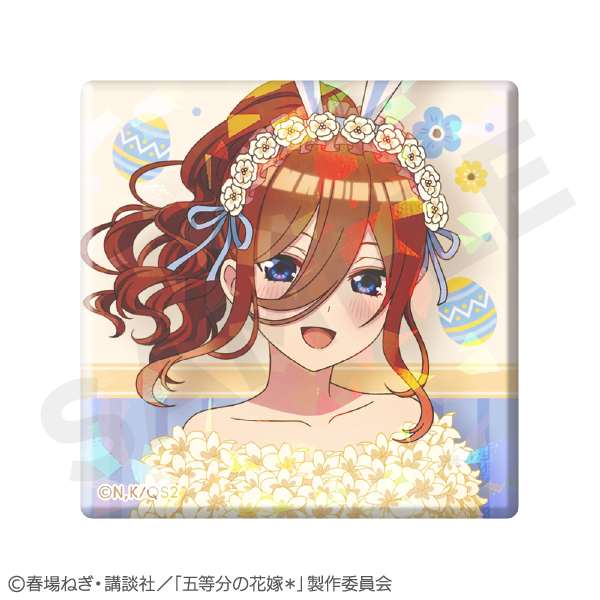 五等分の花嫁＊_ホログラムスクエア缶バッジ 中野三玖