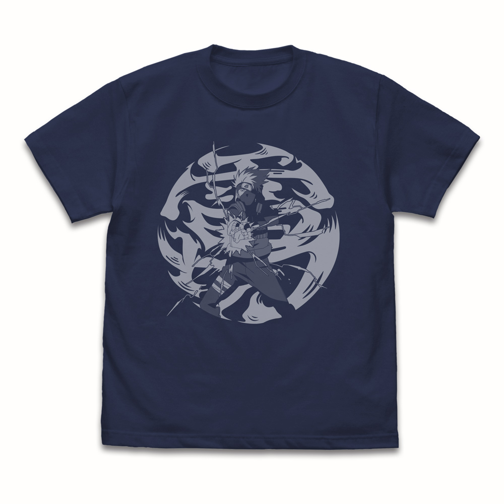 NARUTO-ナルト- 疾風伝_Mサイズ_はたけカカシ『雷切』 Tシャツ/INDIGO
