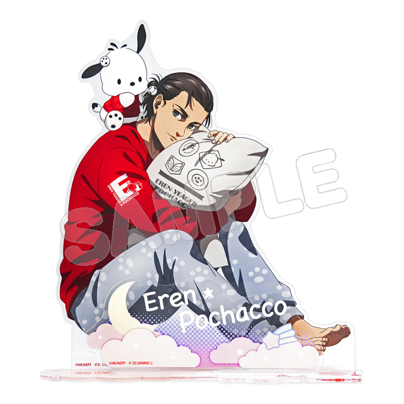 進撃の巨人×サンリオキャラクターズ4_ビッグアクリルスタンド　エレン×ポチャッコ