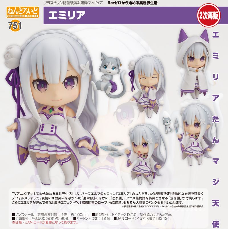 Re:ゼロ エミリア ベアトリス スバル ねんどろいど ３体セット Re:ゼロから始める異世界生活_ねんどろいど エミリア | Re:ゼロから