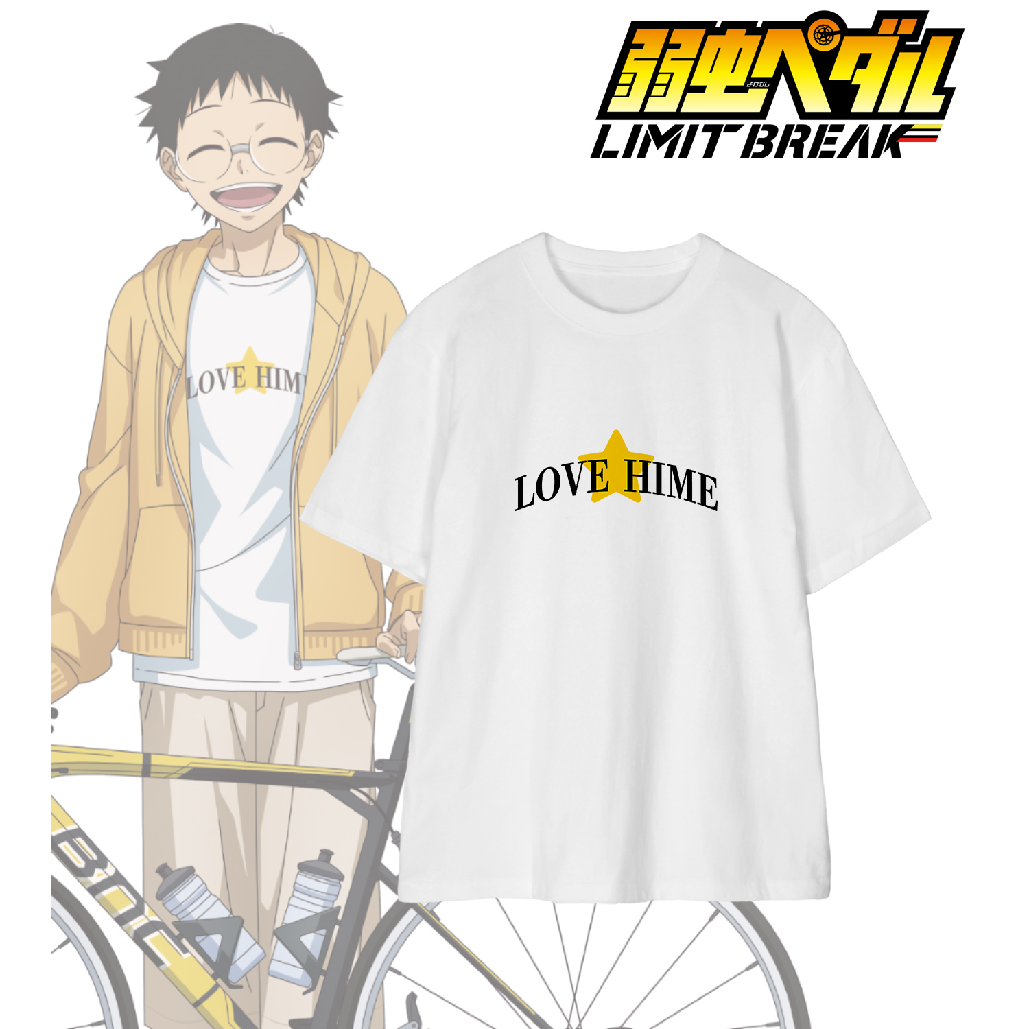 弱虫ペダル LIMIT BREAK_(サイズ/M)_描き下ろし 小野田 坂道 私服×ロードバイクver. 着用Tシャツレディース