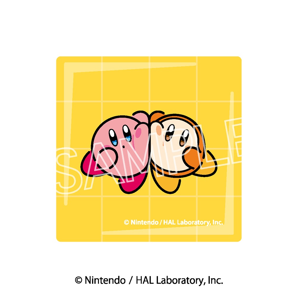 星のカービィ_カービィ play with ワドルディ　ガラスマグネット　A なかよし