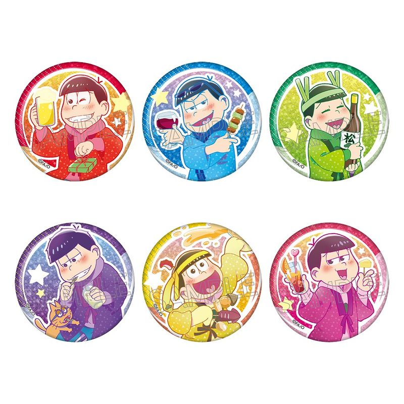 おそ松さん_ビビッドライン キラキラ缶バッジ 酔い松 【BOX／6個入り