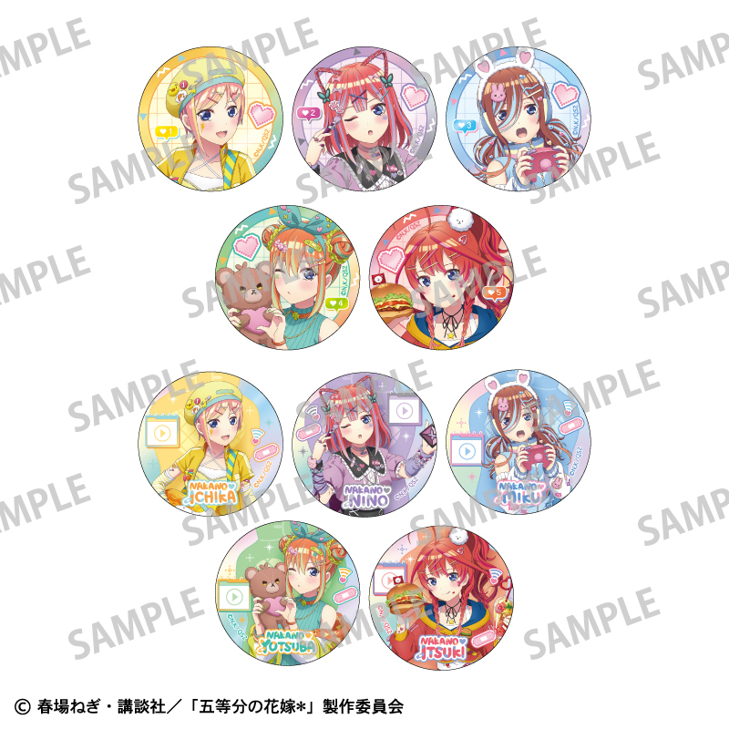 五等分の花嫁＊_トレーディングメタリック缶バッジ 配信者なりきり　【BOX／10個入り】