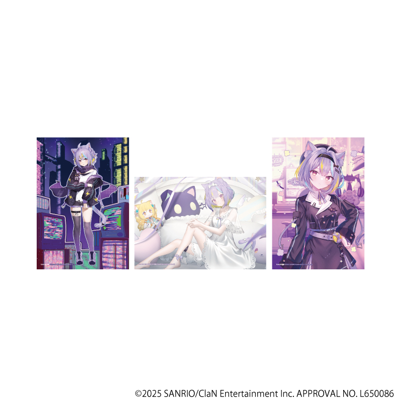 にゃんたじあ！_L版ブロマイド3枚セット 08/若魔影ネオン 2025誕生日ver.(公式イラスト)