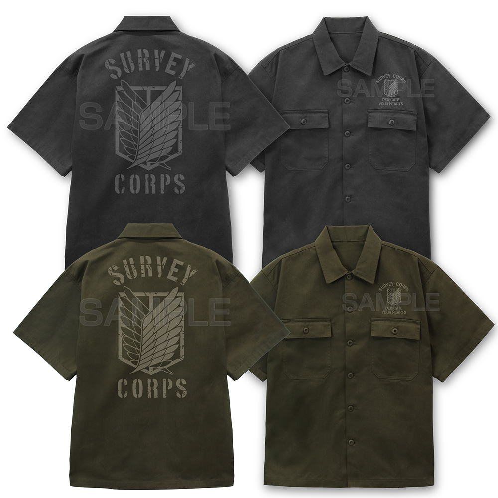 進撃の巨人_XXLサイズ_調査兵団 ワークシャツ Ver.2.0/GRAY