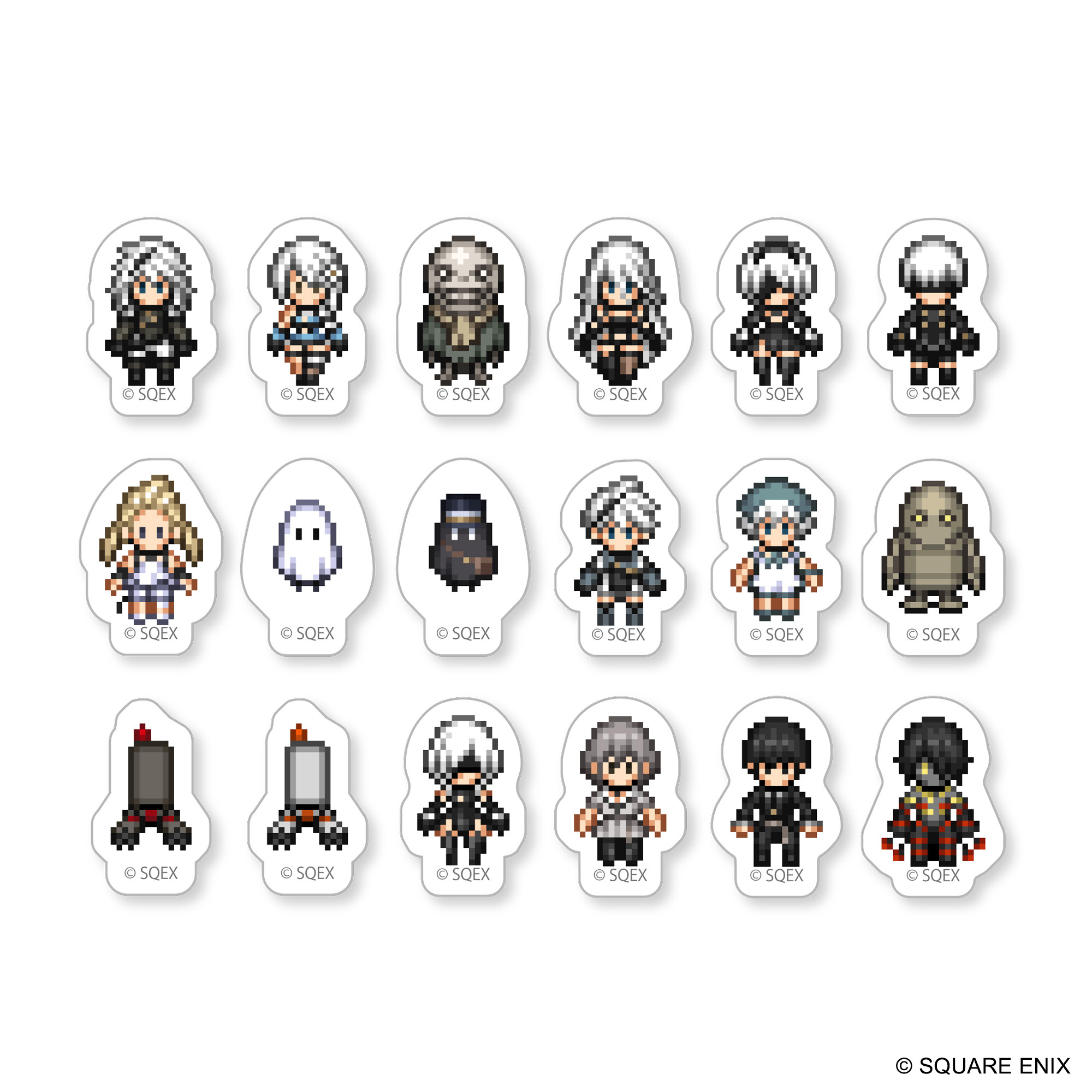 NieR Series_フレークシール ドット絵Ver.