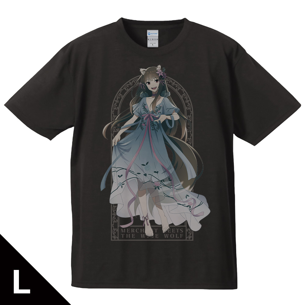 狼と香辛料　MERCHANT MEETS THE WISE WOLF_Lサイズ_Tシャツ ホロ ドレスver. 【描き下ろし】