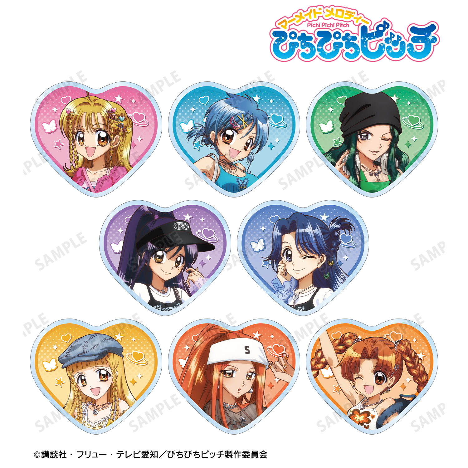 ぴちぴちピッチ_描き下ろし Y2Kファッションver. トレーディングアクリルバッジ(単位/コンプリートBOX/8パック入り)