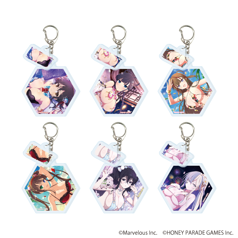 シノビマスター 閃乱カグラ NEW LINK_パイ付きアクリルキーホルダー 03/BOX2 BOX(全6種)(公式イラスト)【コンプリートBOX/6個入り】