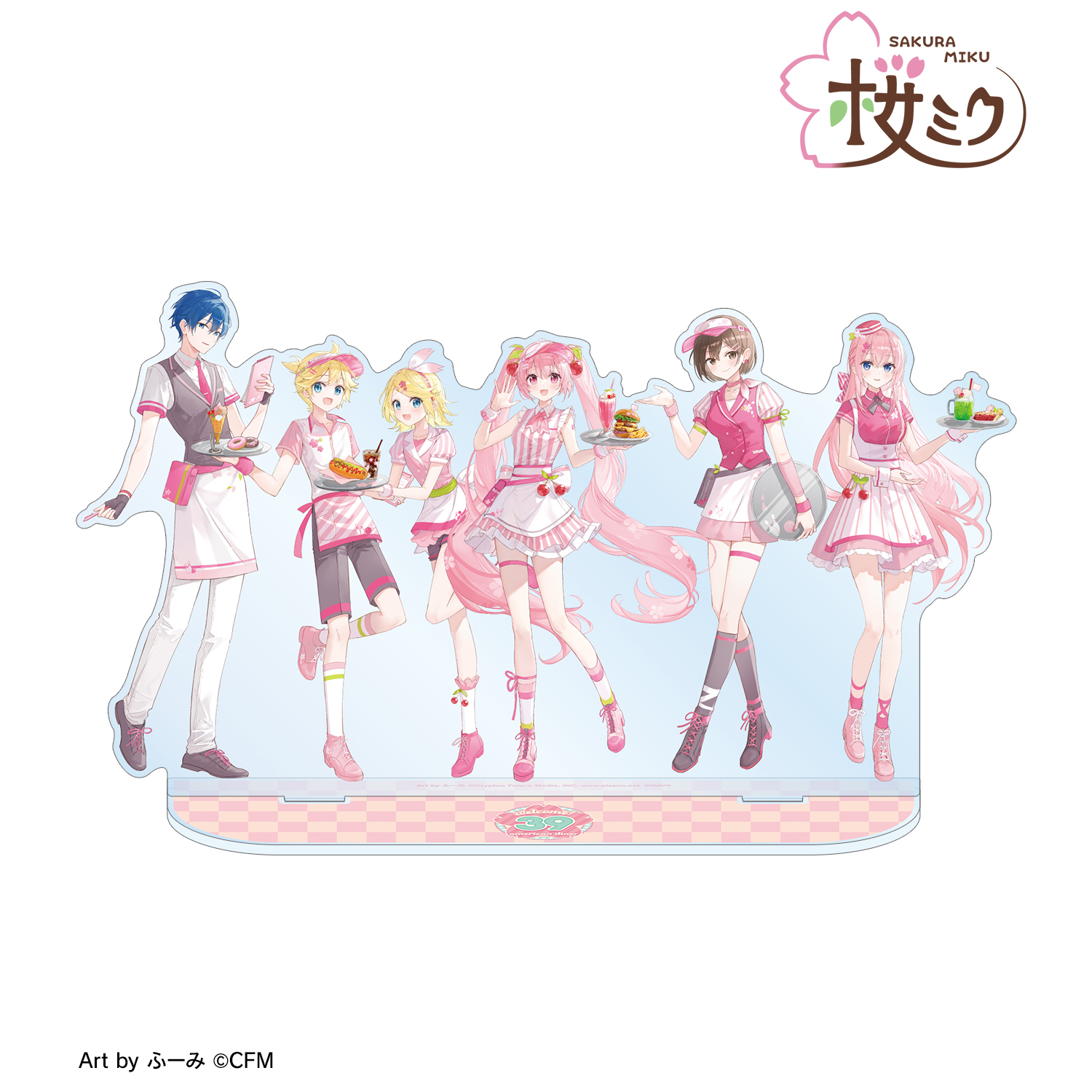 桜ミク_描き下ろし 集合 アメリカンダイナーver. Art by ふーみ BIGアクリルスタンド