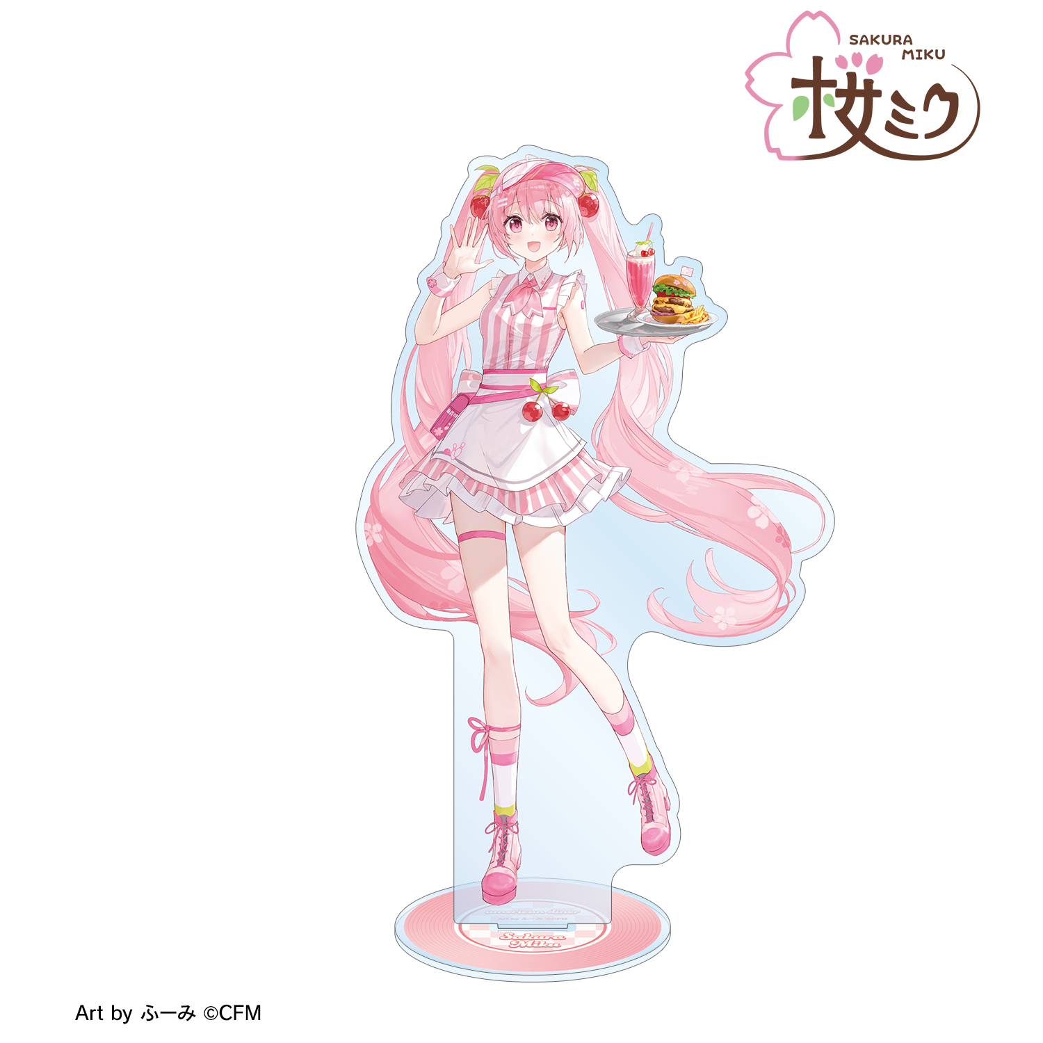 桜ミク_描き下ろし 桜ミク アメリカンダイナーver. Art by ふーみ BIGアクリルスタンド