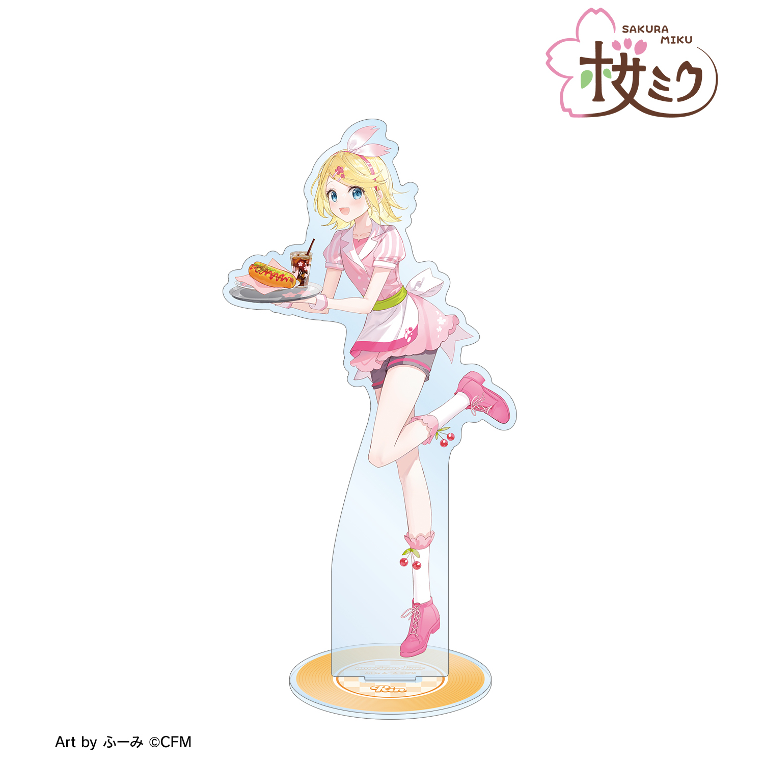 桜ミク_描き下ろし 鏡音リン アメリカンダイナーver. Art by ふーみ BIGアクリルスタンド