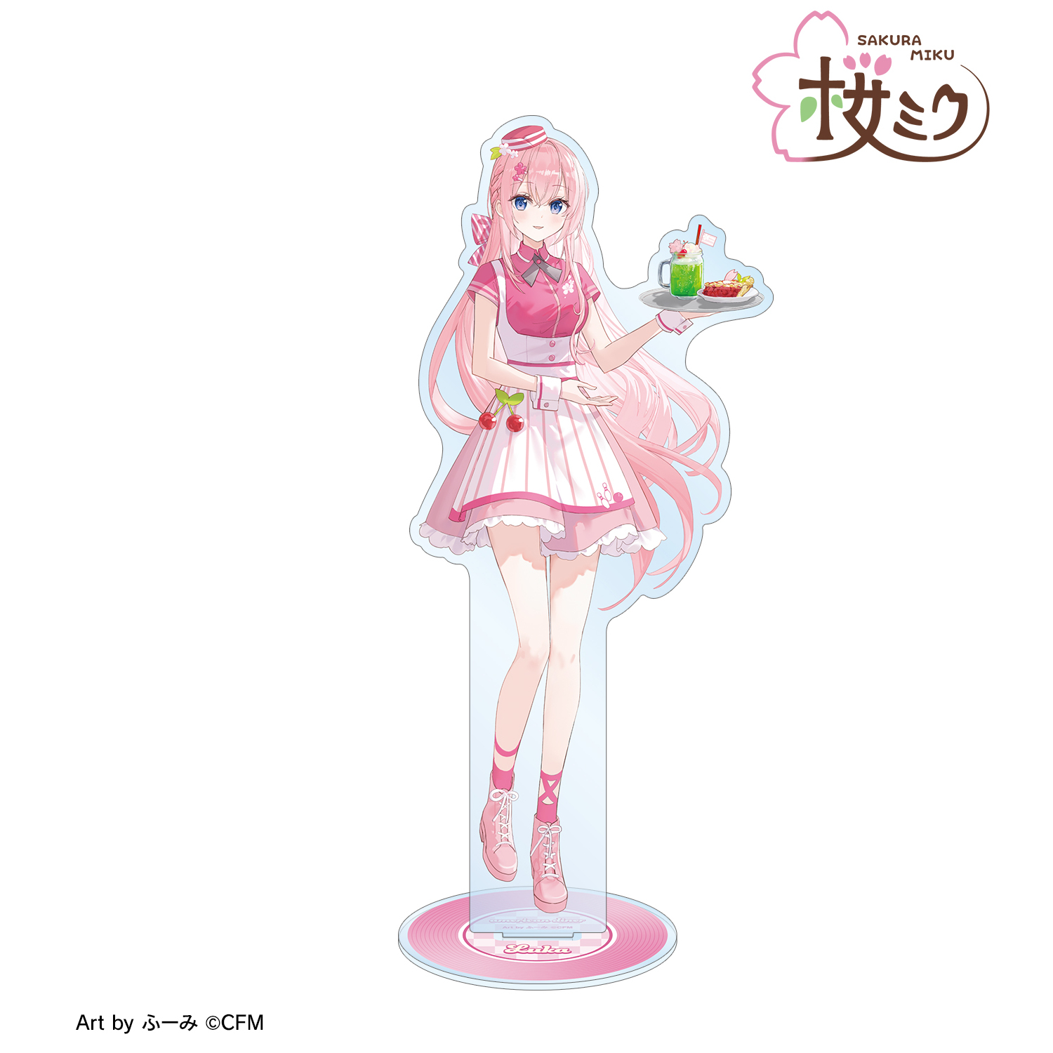 桜ミク_描き下ろし 巡音ルカ アメリカンダイナーver. Art by ふーみ BIGアクリルスタンド