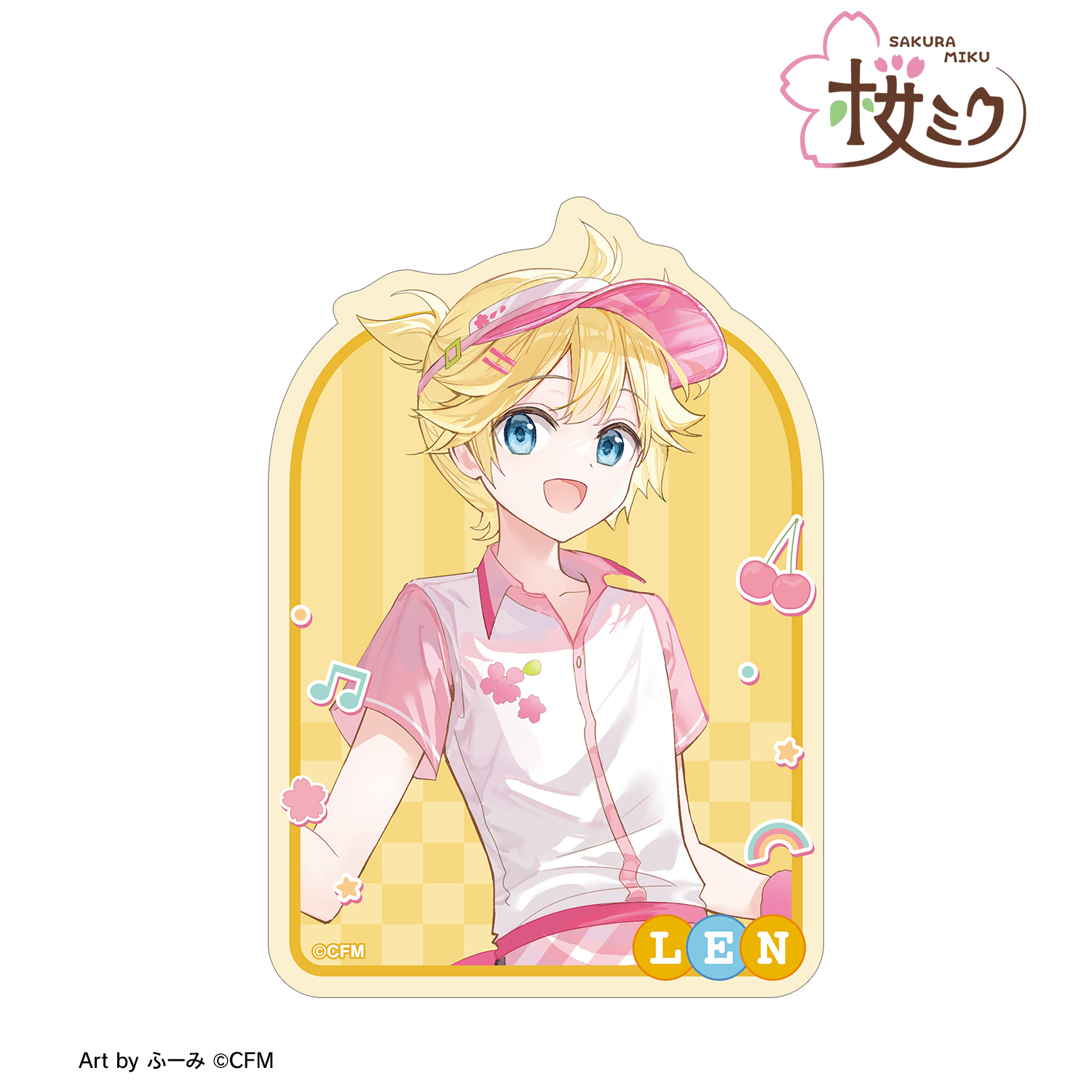 桜ミク_描き下ろし 鏡音レン アメリカンダイナーver. Art by ふーみ ダイカットステッカー