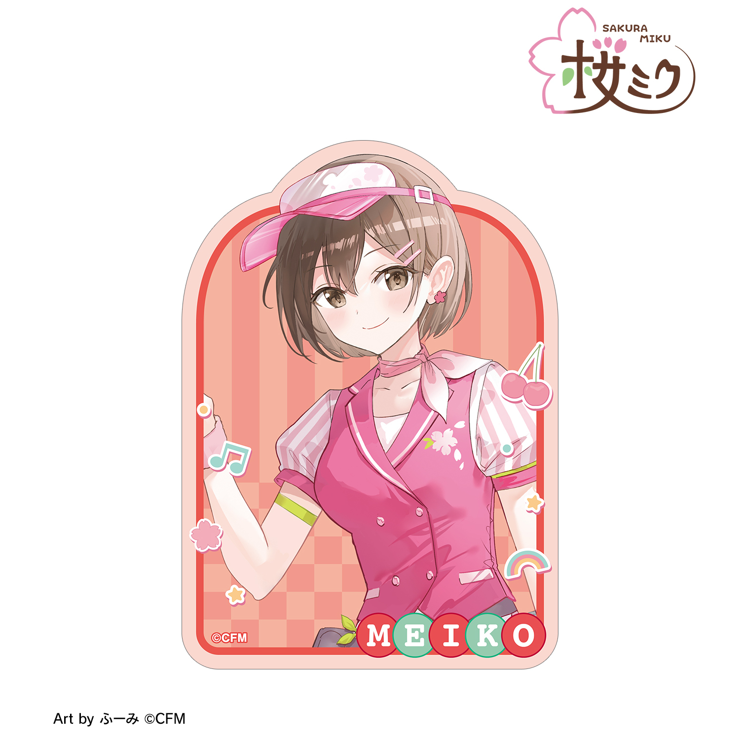 桜ミク_描き下ろし MEIKO アメリカンダイナーver. Art by ふーみ ダイカットステッカー